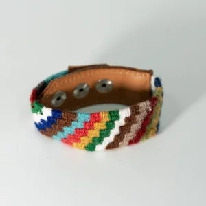 Su Yolu Bordür Motifli El Dokuması Kilim Bileklik