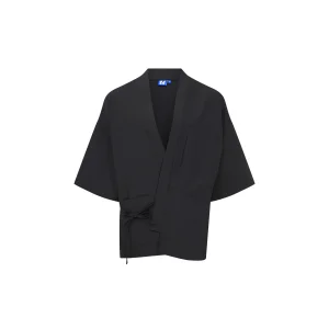 Kobe - Siyah Unisex 3/4 Kollu Japon Şef Kimono