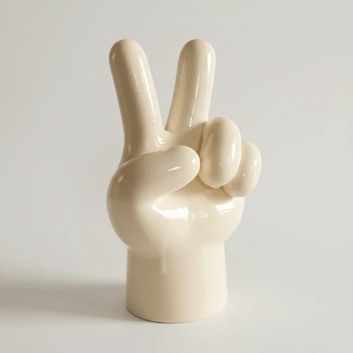 The Peace Hand Krem Dekoratif Obje image 3