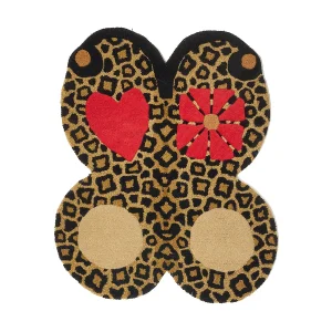 Çılgın Leopar Desenli Kelebek Figürlü Halı