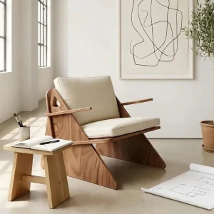 Balance Armchair | Interlocking Scandinavian Wooden Lounge Chair
