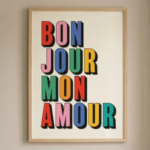 Bonjour Mon Amour Çerçeveli Poster