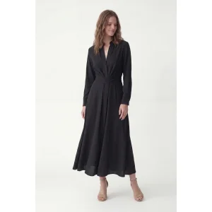 100% Lyocell Kuşaklı Elbise