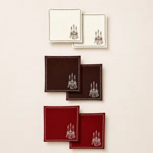 Candlelight - Şamdan Nakışlı Kokteyl Peçetesi (6'lı Set)