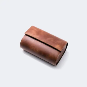 Tobacco Deri İkili Saat Kutusu Watch Roll
