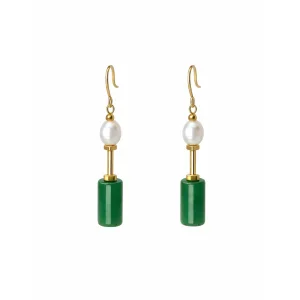 Vivid 24 Aventurin and Pearl Earrings