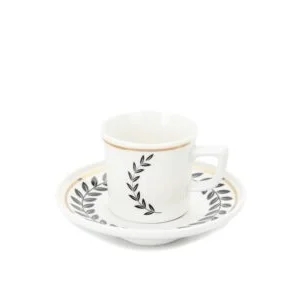 Zeytin Dalı Yaprak Desenli Fincan Seti