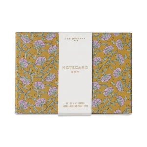 Vintage Floral 16'lı Not Kartı ve Zarf Seti