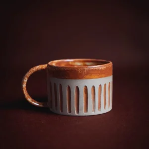 Mocha Turuncu Stoneware Kahve Kupası 2'li Set