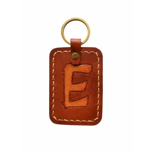 Handmade Genuine Leather Brown Keychain