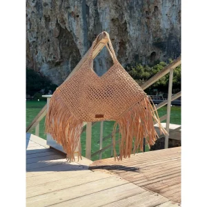 Frange Naturel Hasır Plaj Çantası