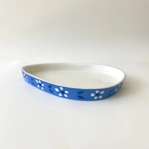 Velvet Collection Blue Amorphous Porcelain Plate