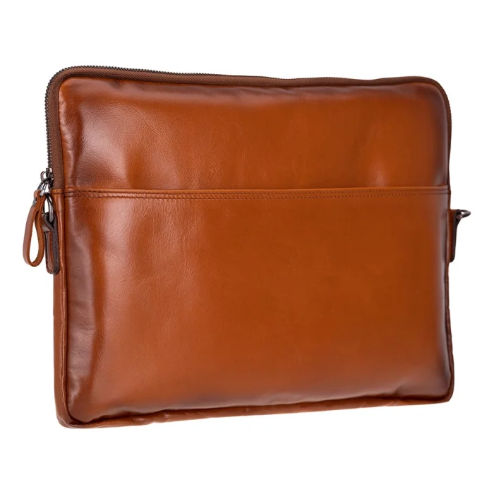 Leeds 16" Sandy Tan Hakiki Deri Laptop & Tablet Çantası image 1