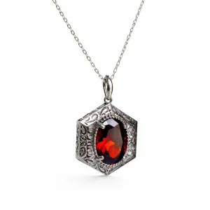 Velvet Ember Cube Gümüş Kolye