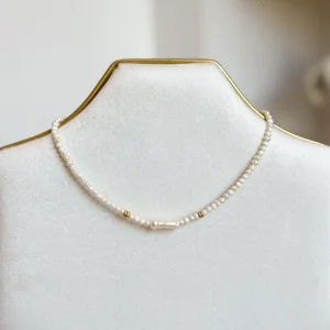 Minimal Kum İnci Choker Kolye