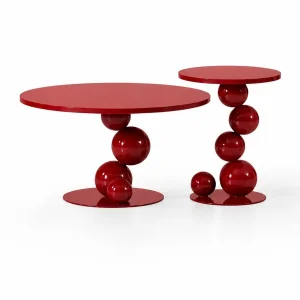 Cherry Kırmızı Orta Sehpa Seti
