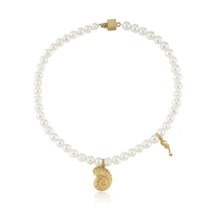 Snail Shell & Sea Horse İnci Kolye