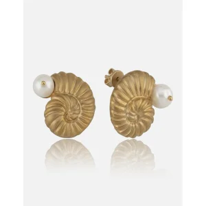 Pearl Snail Shell Gümüş Küpe