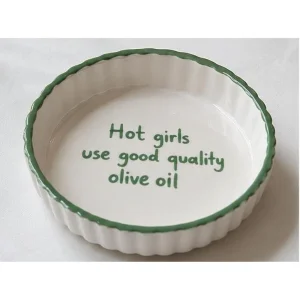 Hot Girls Use Good Quality Olive Oil Yeşil Seramik Tabak