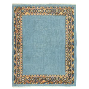 Modern El Dokuma Kairo Mavi Halı Kilim
