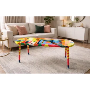 Geometrik Modern Soyut Epoksi Orta Sehpa