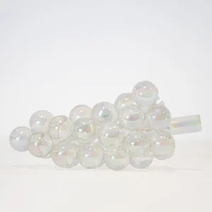 Iridescent Clear Glass Grape Decorative Object