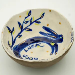Good Luck El Boyaması Stoneware Mini Duvar Tabağı