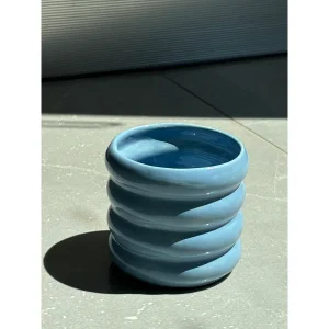 Ribbed Sky Aqua Mavi Kupa
