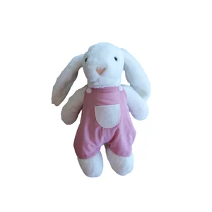 Berry Bunny Pembe Çizgili Tulumlu Peluş Tavşan Oyuncak