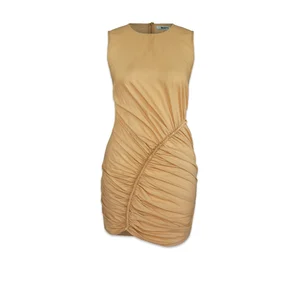 Beyond The Barre Camel Büzgülü Mini Elbise