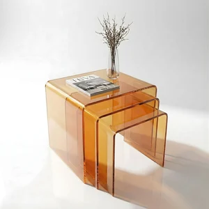 Zygon Acrylic Nesting Table Set · Amber