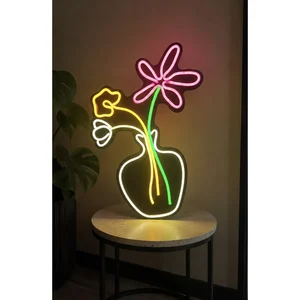 Neon Çiçekler Dekoratif Aydınlatma