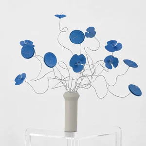 Mini Lapis Bouquet Mavi Dekoratif Çiçek Obje