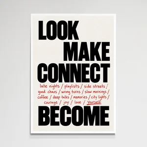 Connect Tipografi Poster Tablo - Çerçeve Çerçevesiz
