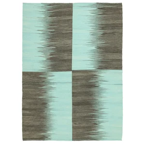 Alvin Soyut Mavi-Gri El Dokuma Kilim