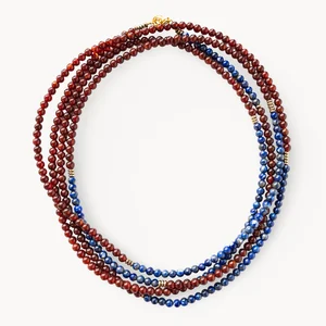 Mihr Lapis Lazuli, Akik Ve Hematit El Yapımı Kolye