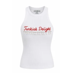Turkish Delight Doğal İnci Detaylı Beyaz Atlet