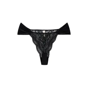 Luna Siyah Dantel Thong Külot